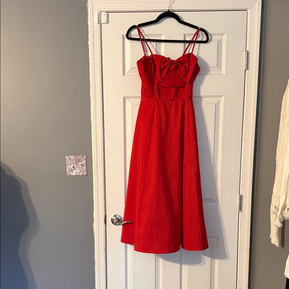 A New Day Vibrant Red Midi Dress
